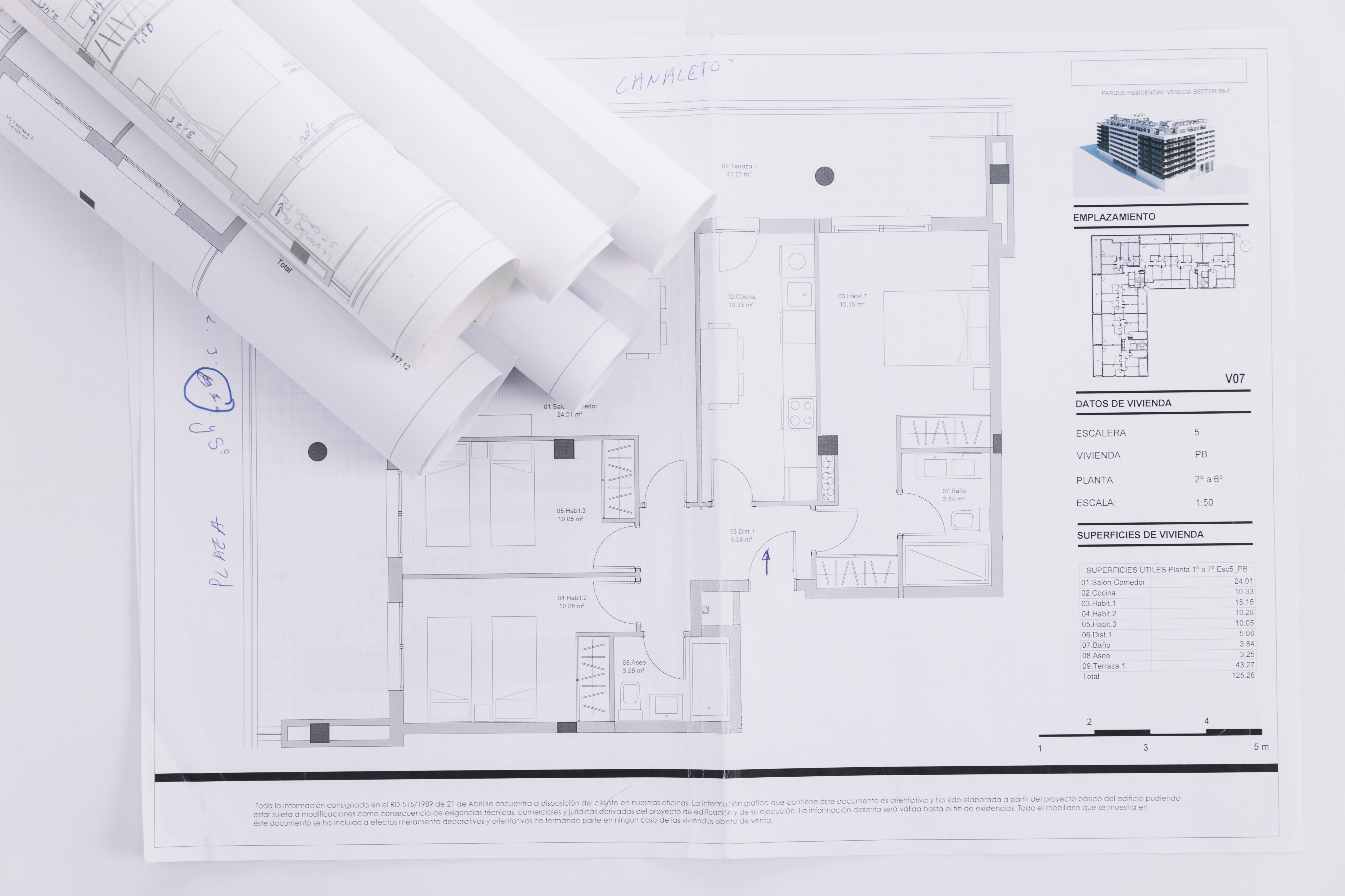 layed out blueprints