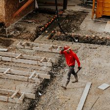 construction worker on foundation